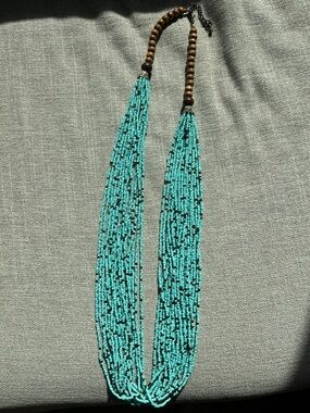 Handmade Turquoise Multi-Strand Beaded Necklace